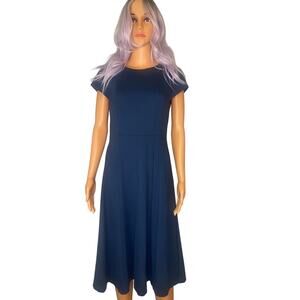 Ann Taylor Royal Blue Cap Sleeve Stretch Dress Size 4